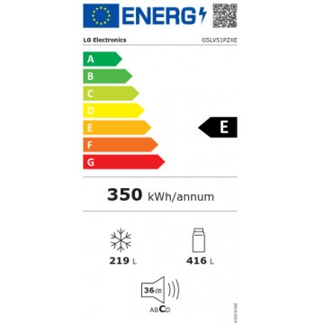 LG GSLV51PZXE Ψυγείο Ντουλάπα Total NoFrost Υ179xΠ91.3xΒ73.5εκ. Inox